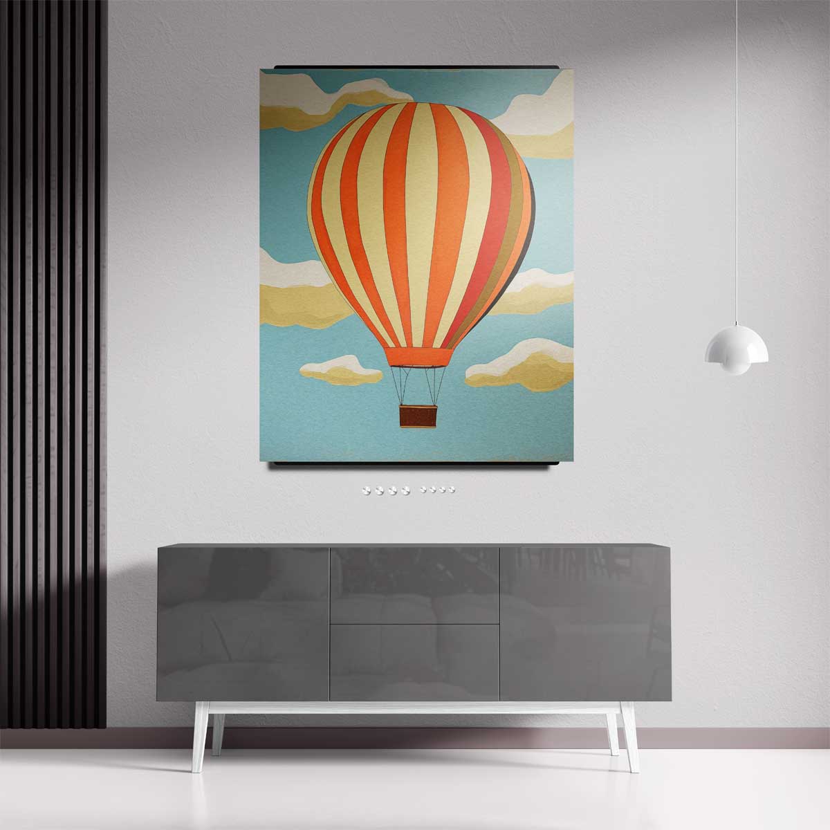Vrolijke Luchtballon Kunstwerk-canvas-dibond-plexiglas-wanddecoratie-WallArtistic