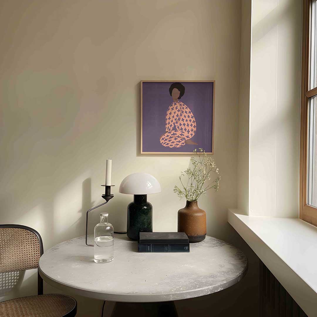 Zittende figuur met patroon Poster
