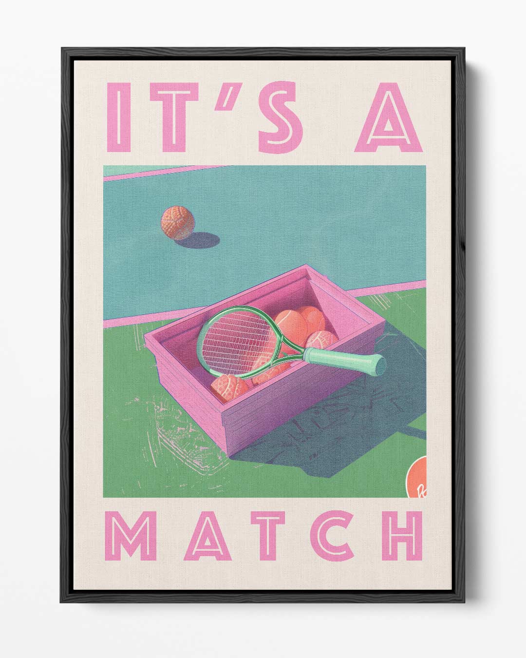 It's a Match - Retro Tennis Kunstwerk-canvas-dibond-plexiglas-wanddecoratie-WallArtistic