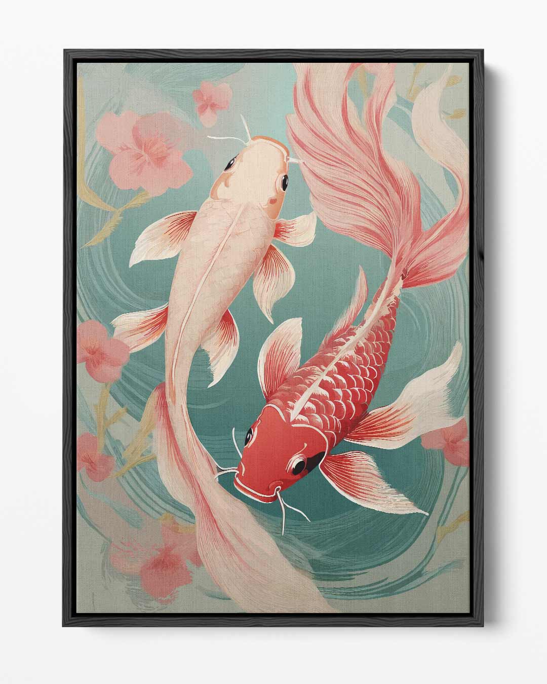 Vrolijke Koi Karpers Kunstwerk-canvas-dibond-plexiglas-wanddecoratie-WallArtistic