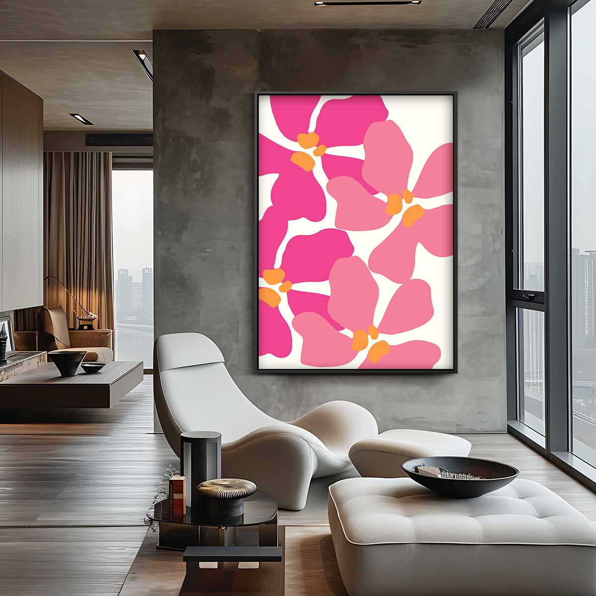 Bloeiende Roze Orchideeën Kunstwerk-canvas-dibond-plexiglas-wanddecoratie-WallArtistic