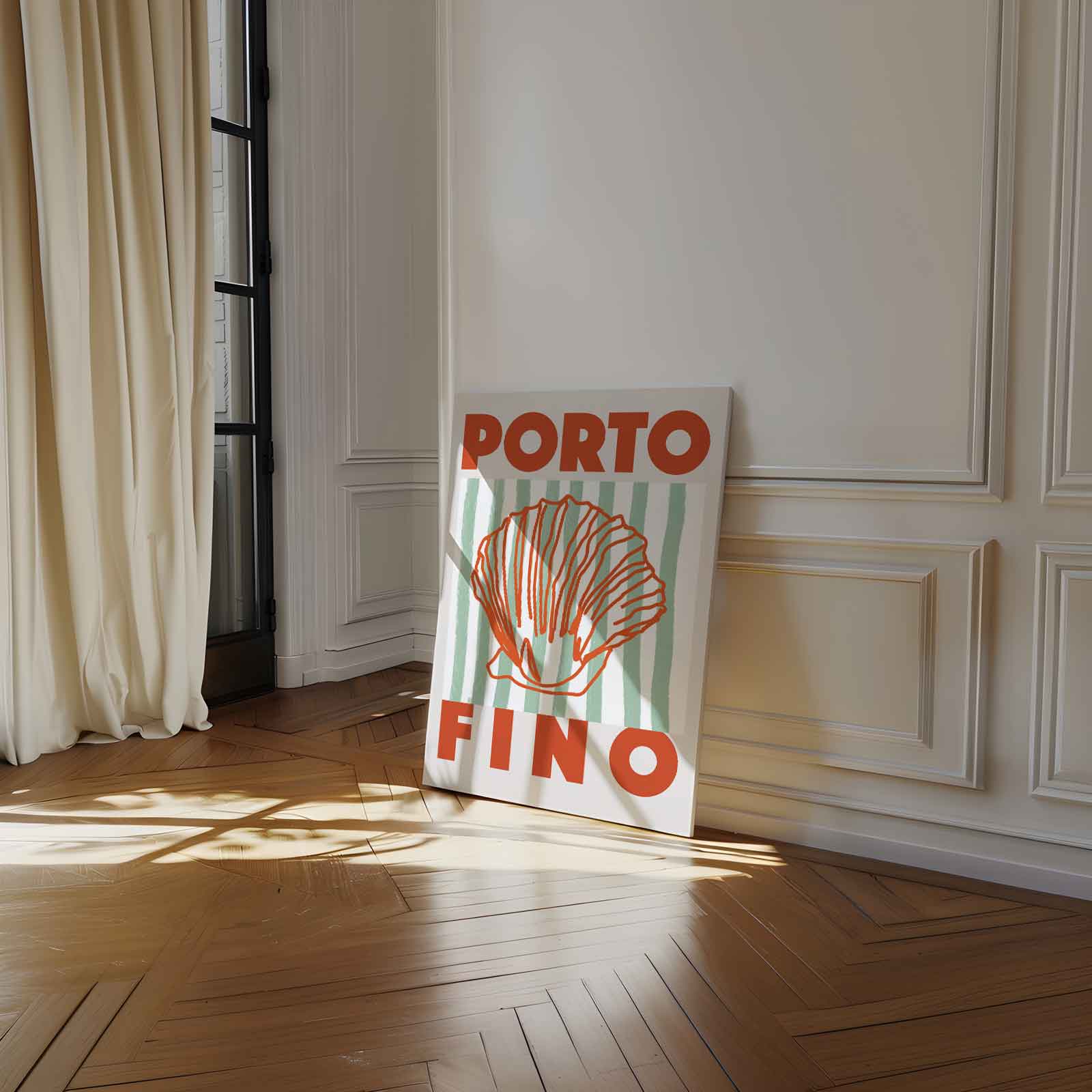 Portofino Zee Schelp Kunstwerk-canvas-dibond-plexiglas-wanddecoratie-WallArtistic