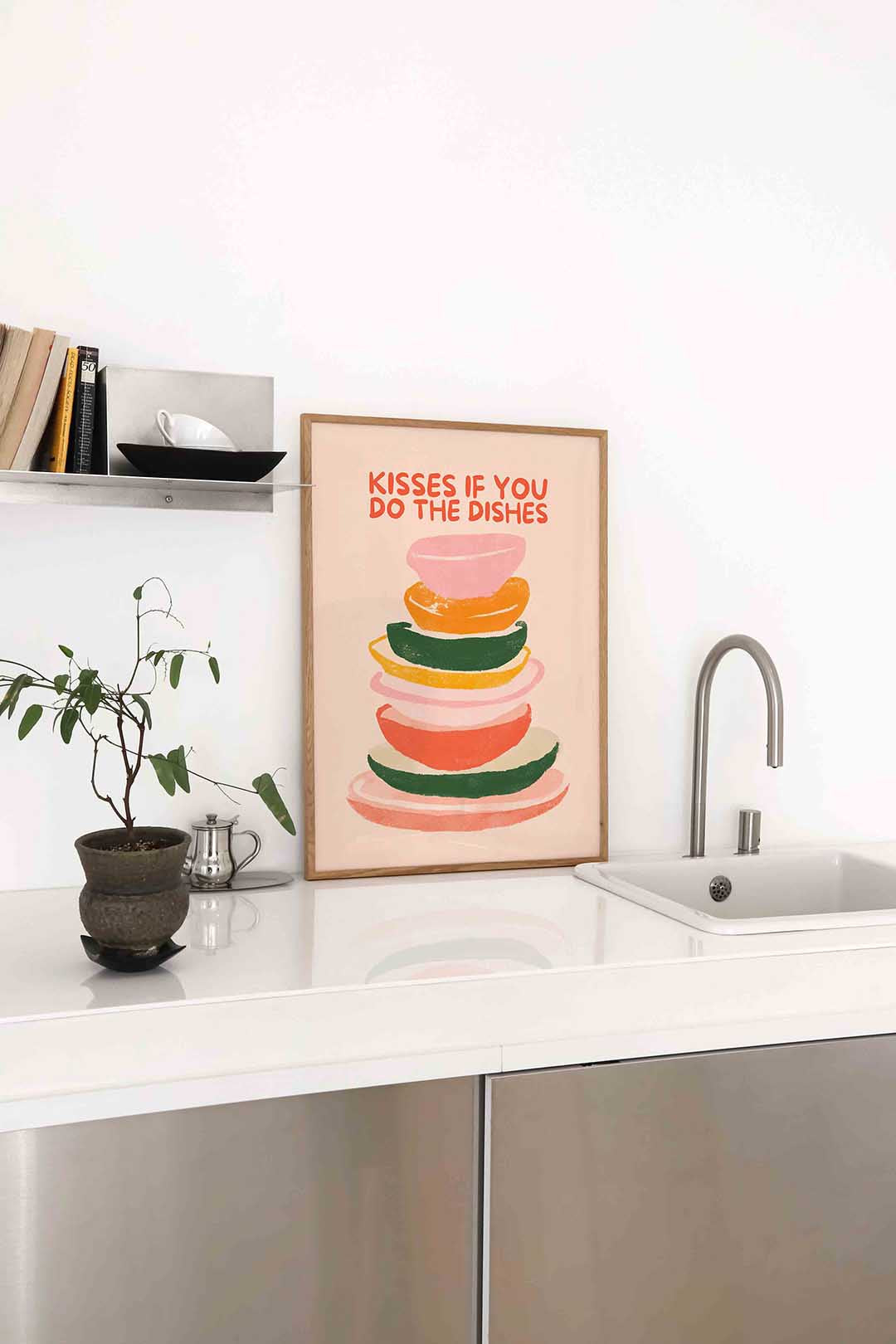Gestapelde borden Poster