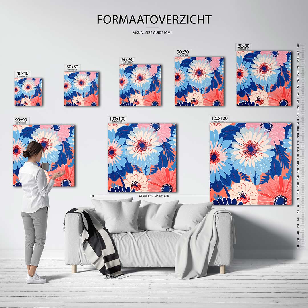 Bloemrijke kleurenexplosie Kunstwerk