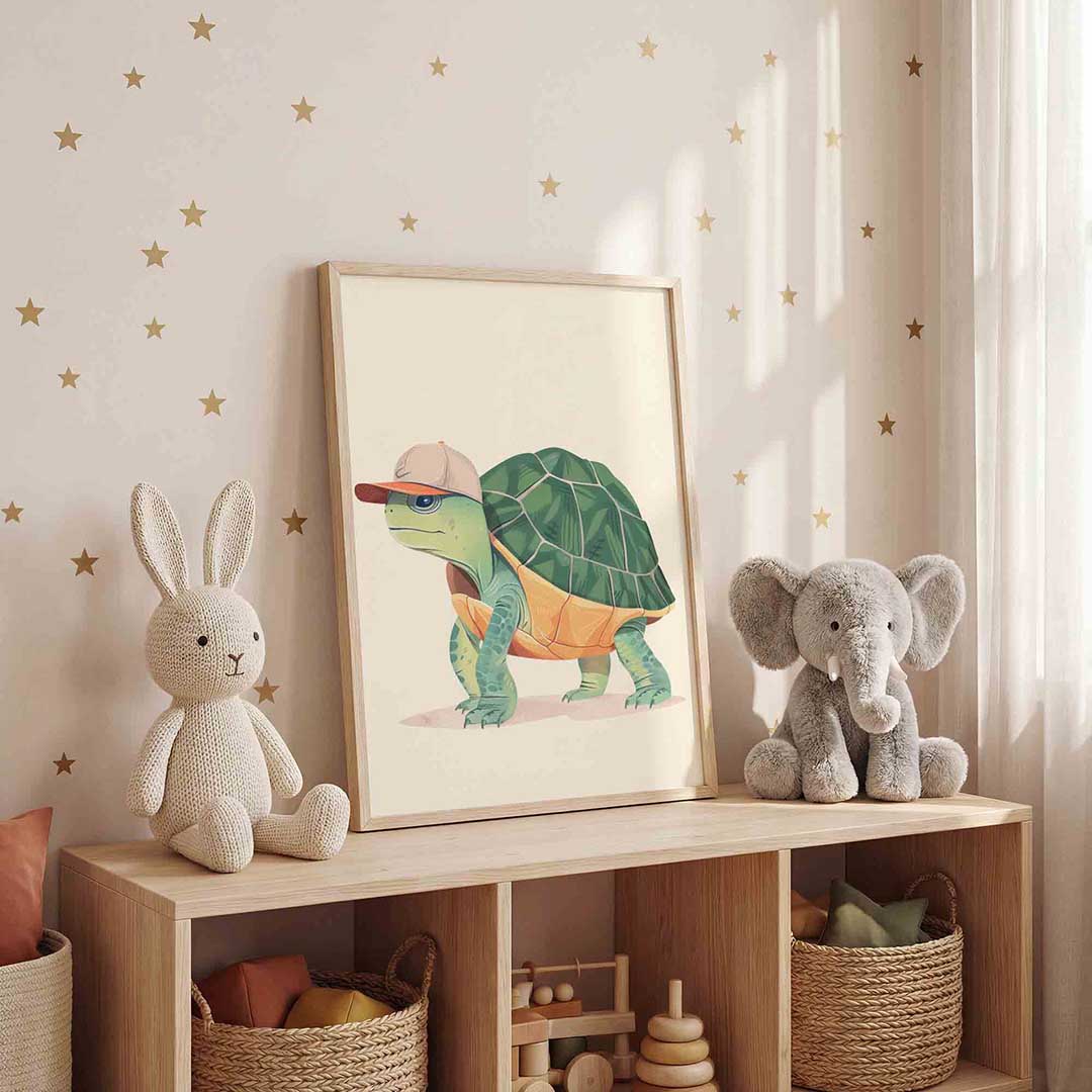 Schildpad met pet Poster