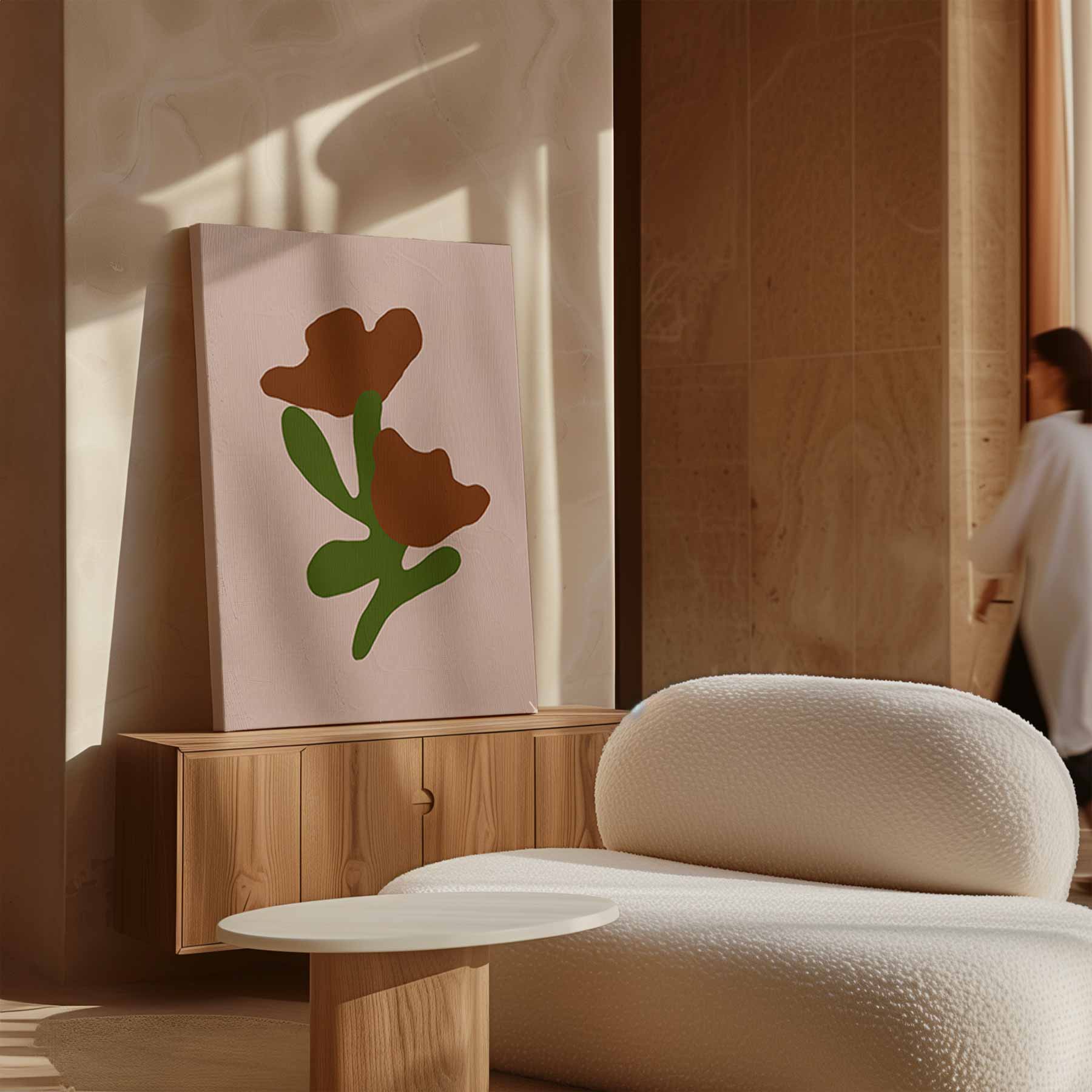 Bloemen in Abstracte Vormen Kunstwerk-canvas-dibond-plexiglas-wanddecoratie-WallArtistic