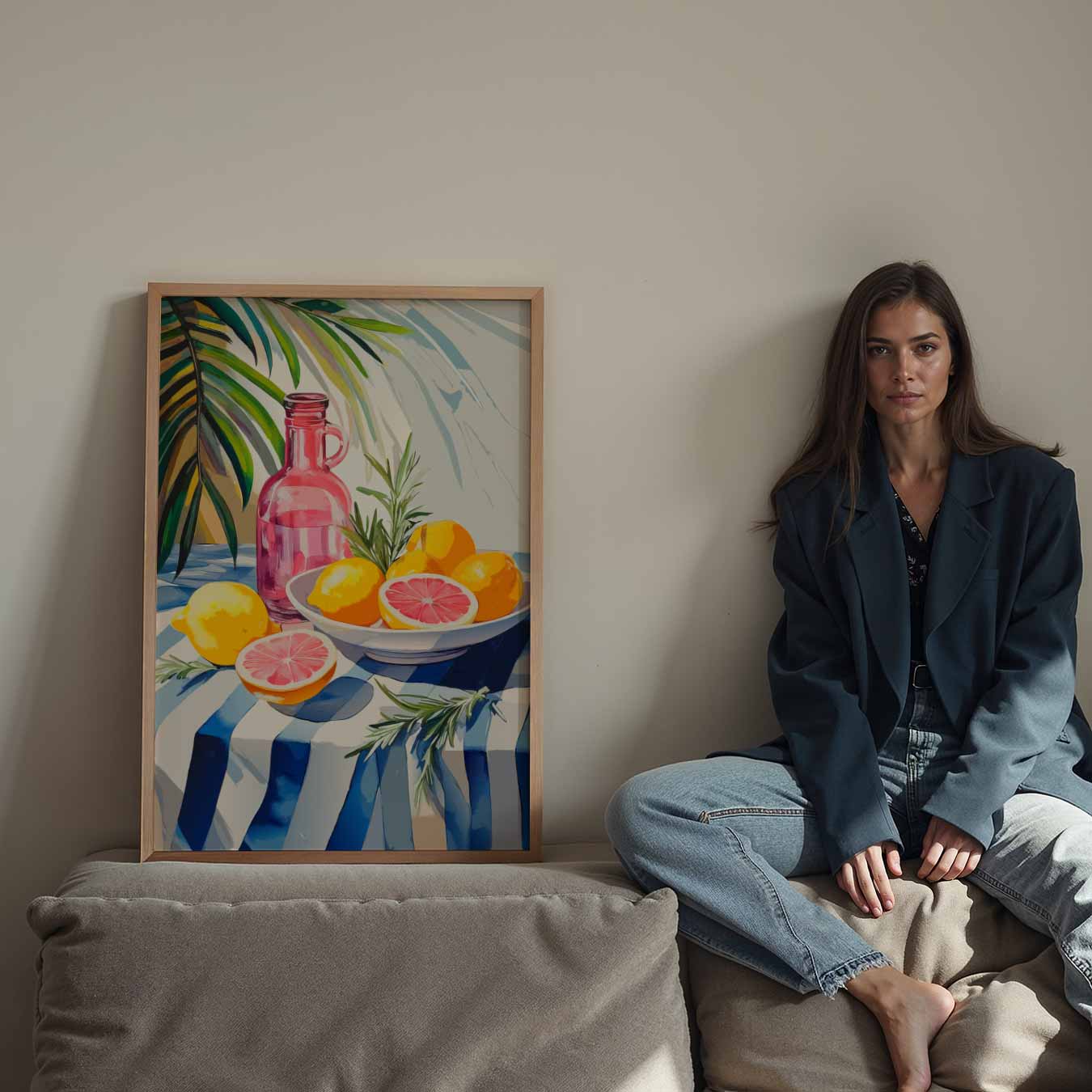 Tropische Vruchten en Palmbladeren Poster-WallArtistic