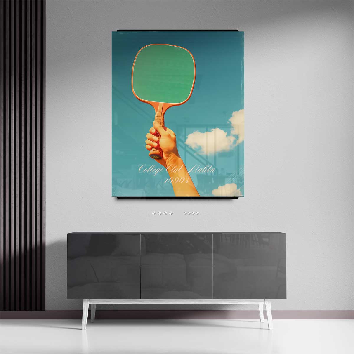 Vintage Tennis Racket Kunstwerk-canvas-dibond-plexiglas-wanddecoratie-WallArtistic