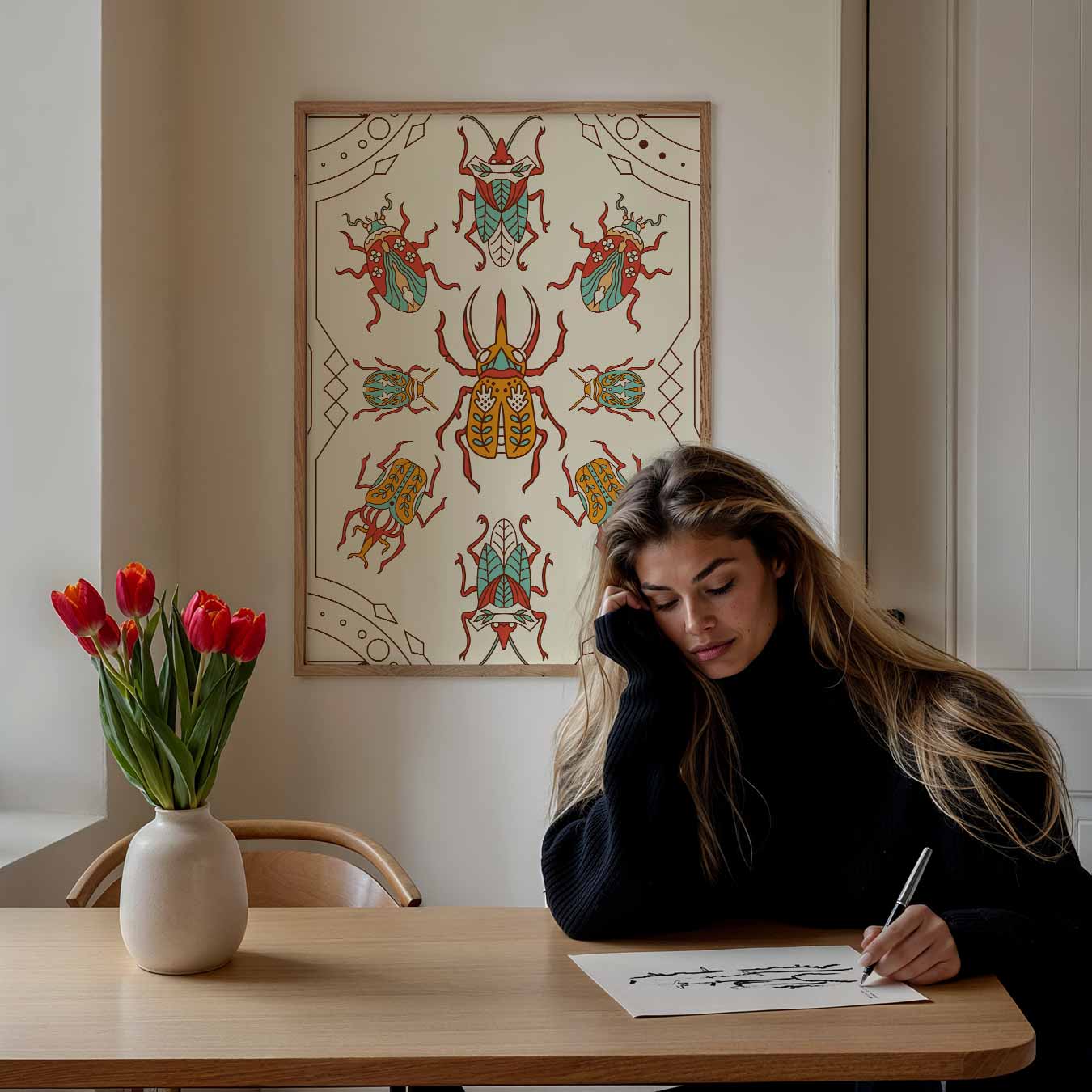 Boho Insecten Kunstposter
