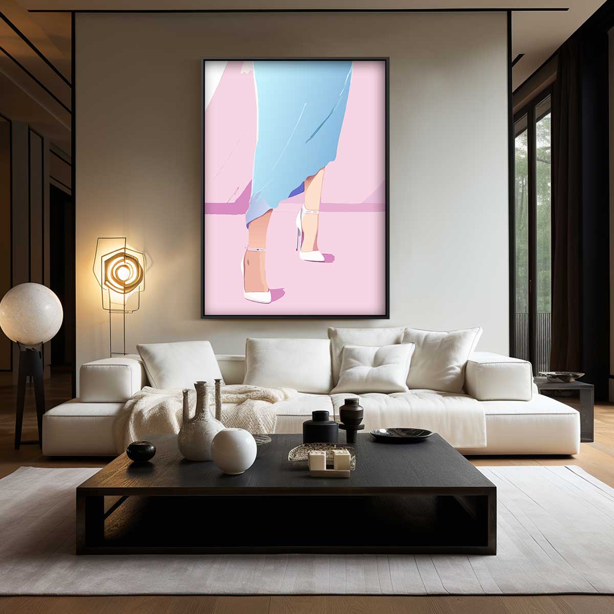 Elegantie in Pastel Kunstwerk-canvas-dibond-plexiglas-wanddecoratie-WallArtistic