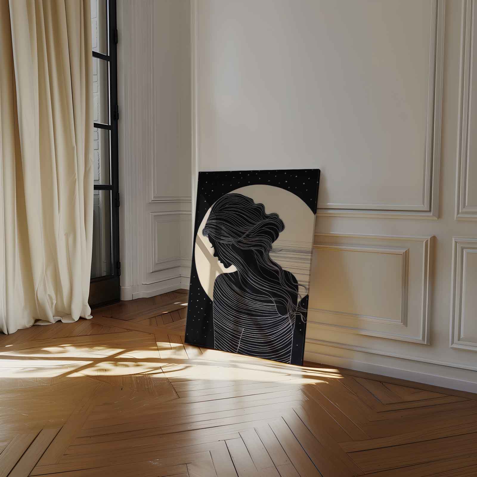 Mysterieuze Nachtsilhouette Kunstwerk-canvas-dibond-plexiglas-wanddecoratie-WallArtistic