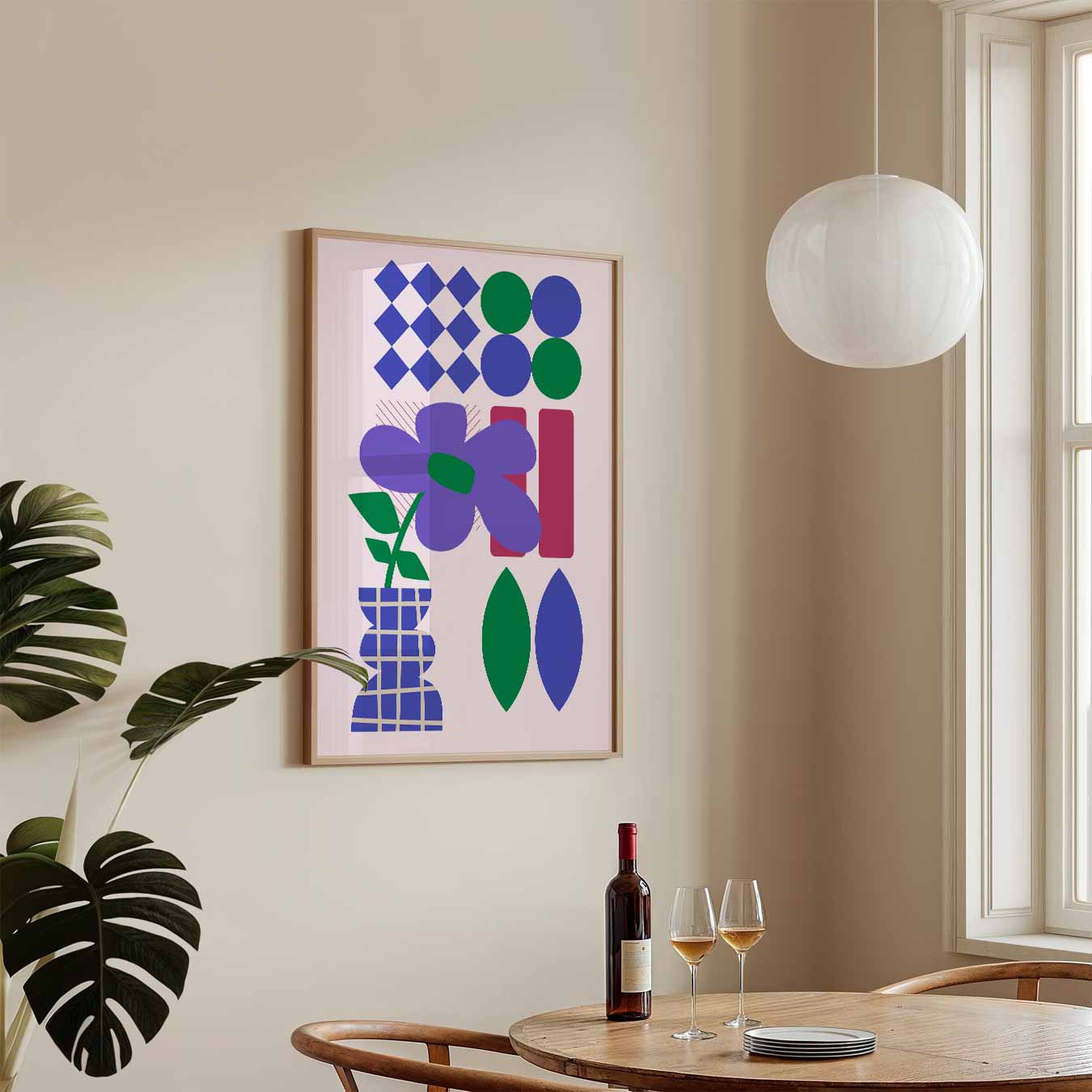 Kleurrijke Vaas Vol Vormen Poster