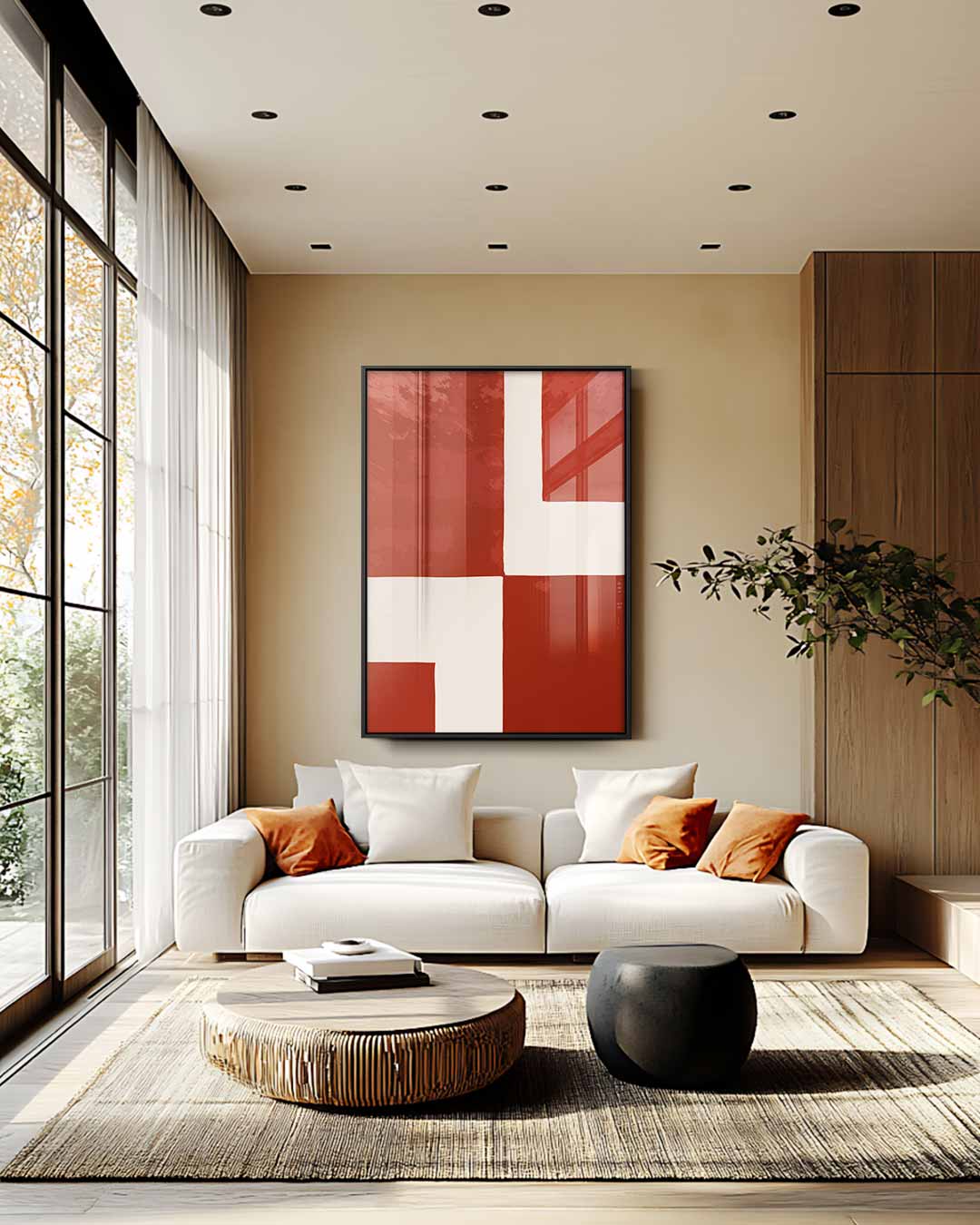Modern Abstract Geometrisch Kunstwerk Kunstwerk-canvas-dibond-plexiglas-wanddecoratie-WallArtistic