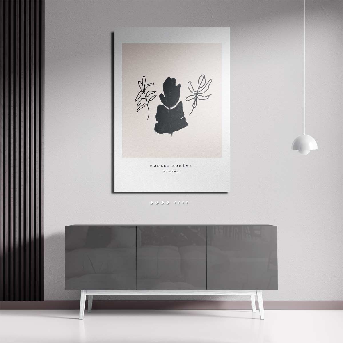 Moderne Boho Bladeren Kunstwerk-canvas-dibond-plexiglas-wanddecoratie-WallArtistic