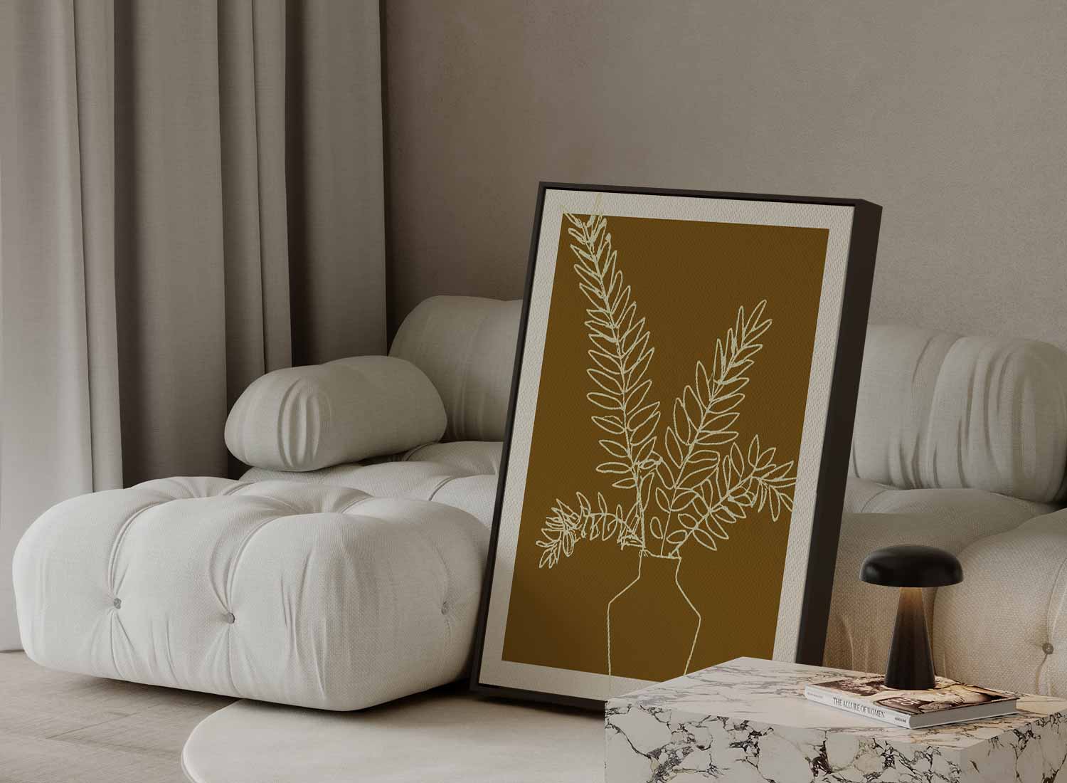 Minimalistische Botanische Illustratie Kunstwerk-canvas-dibond-plexiglas-wanddecoratie-WallArtistic