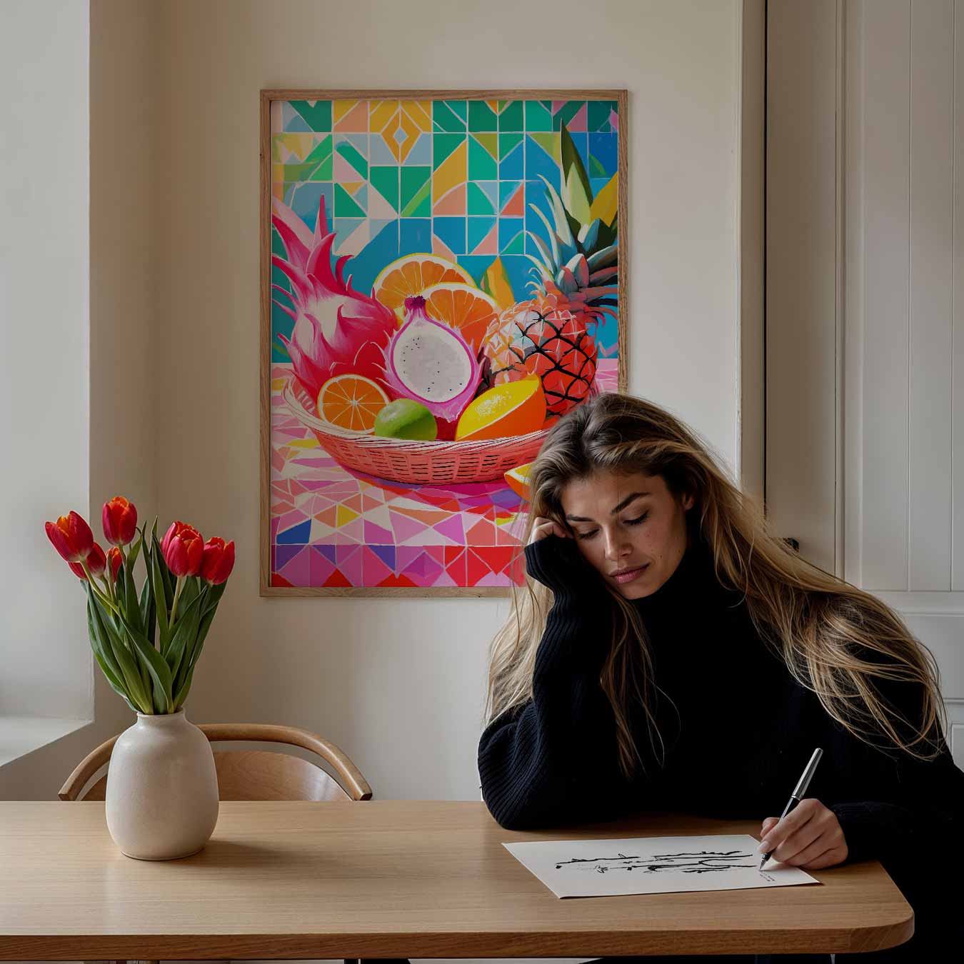 Tropische Fruitmand Poster-WallArtistic