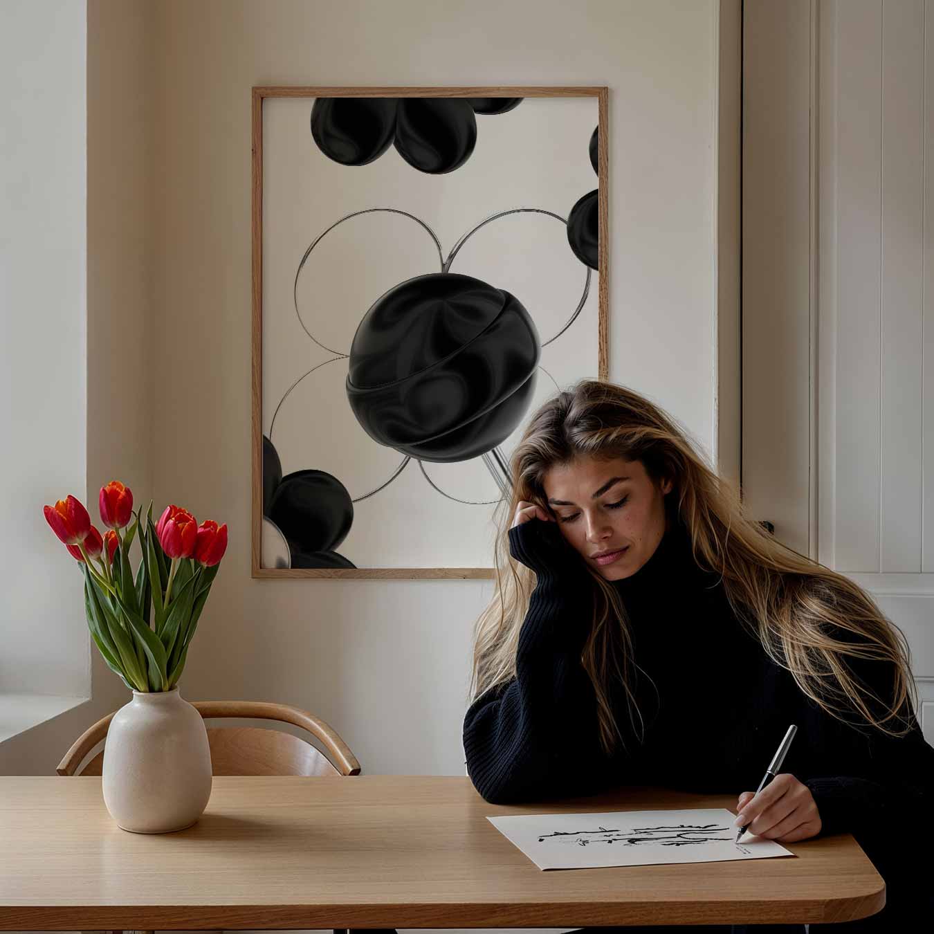 Modern Minimalistische Bloemenposter