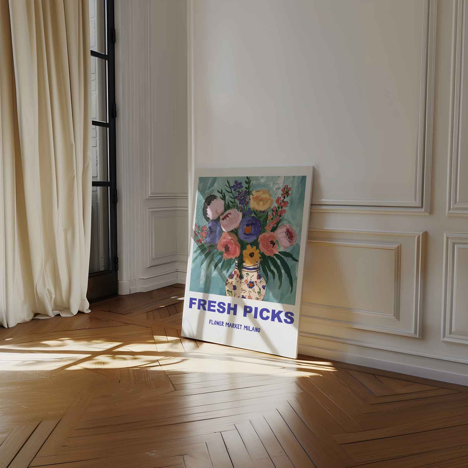 Bloemenpracht in Milaan Kunstwerk-canvas-dibond-plexiglas-wanddecoratie-WallArtistic