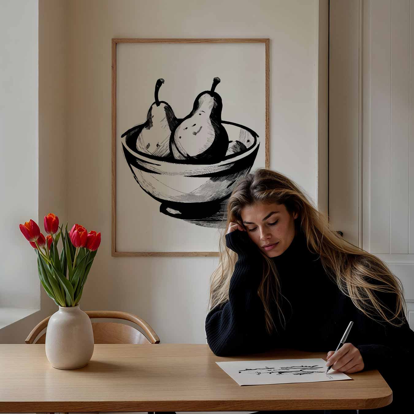 Stijlvolle Perentekening Poster