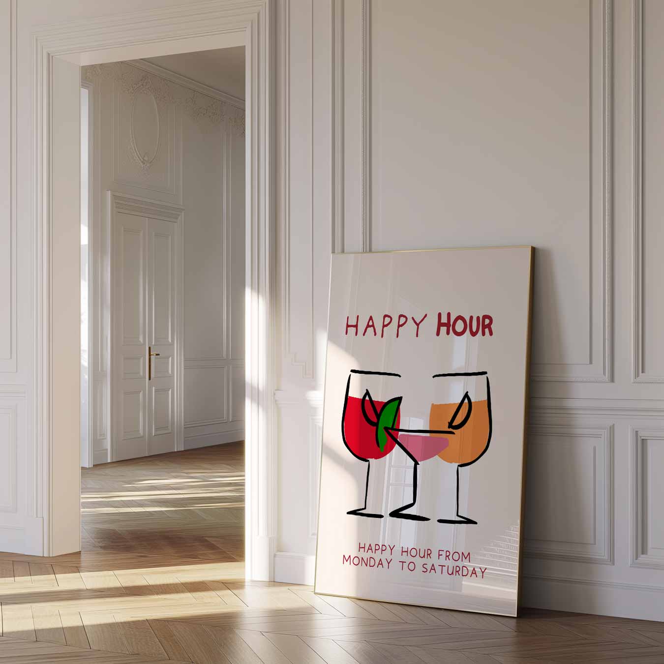 Happy Hour Cocktail Poster