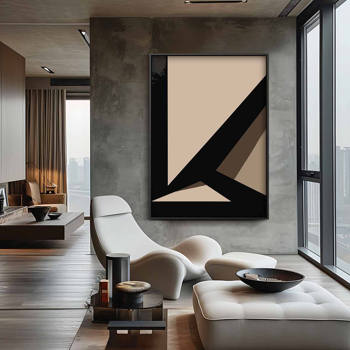 Abstract Geometrisch Schouwspel Kunstwerk-canvas-dibond-plexiglas-wanddecoratie-WallArtistic