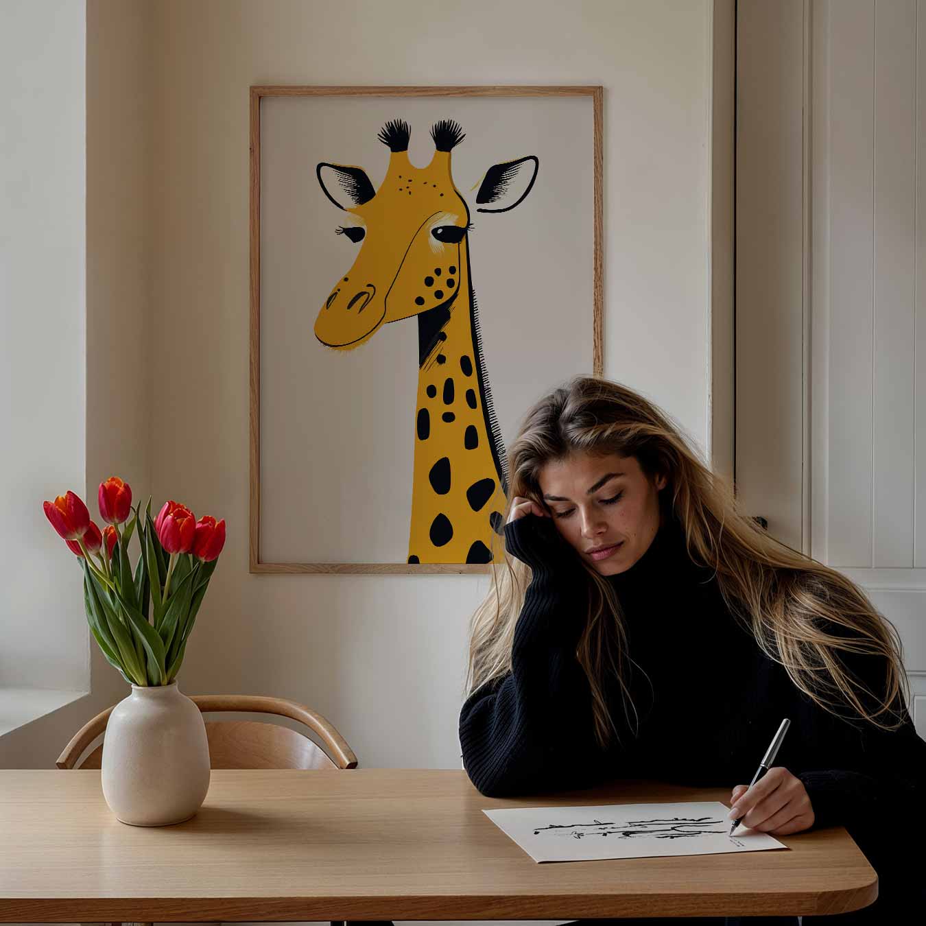 Stijlvolle Giraffen Print Poster