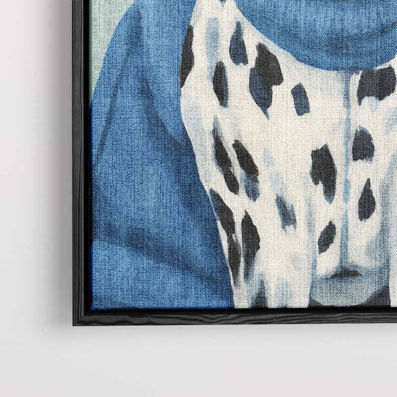 Modieuze Dalmatiër in Blauw Kunstwerk-canvas-dibond-plexiglas-wanddecoratie-WallArtistic