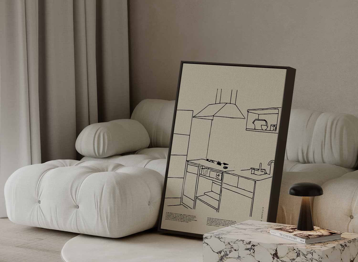 Minimalistische Keukenprint Kunstwerk-canvas-dibond-plexiglas-wanddecoratie-WallArtistic