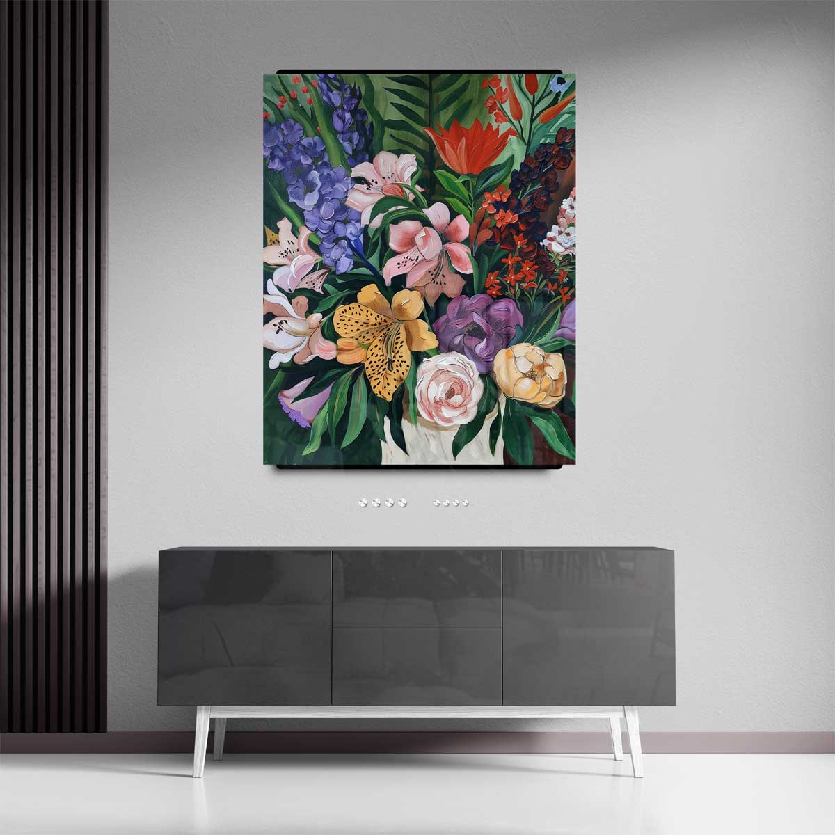 Bloemrijke Fantasie Kunstwerk-canvas-dibond-plexiglas-wanddecoratie-WallArtistic