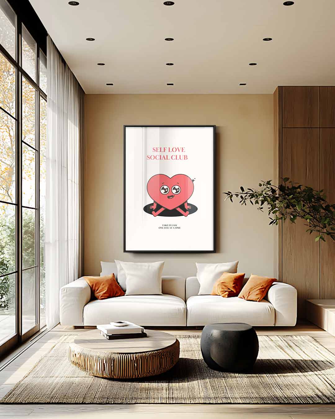 Schattig Zelfliefde Hart Kunstwerk-canvas-dibond-plexiglas-wanddecoratie-WallArtistic