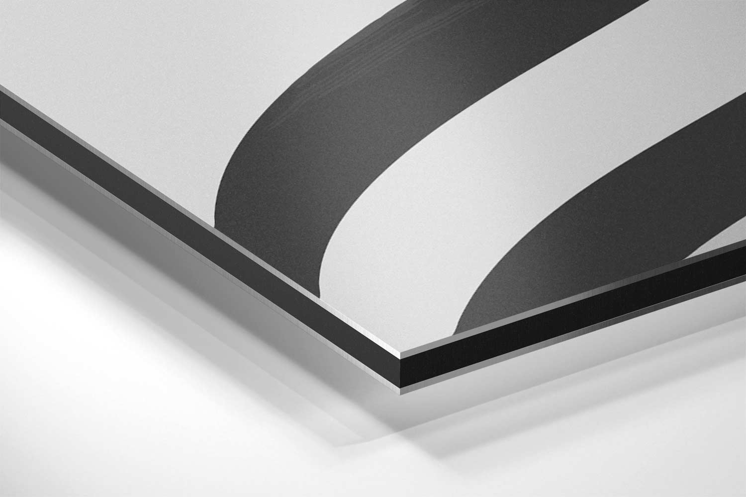 Stijlvolle Golven in Zwart & Wit Kunstwerk-canvas-dibond-plexiglas-wanddecoratie-WallArtistic