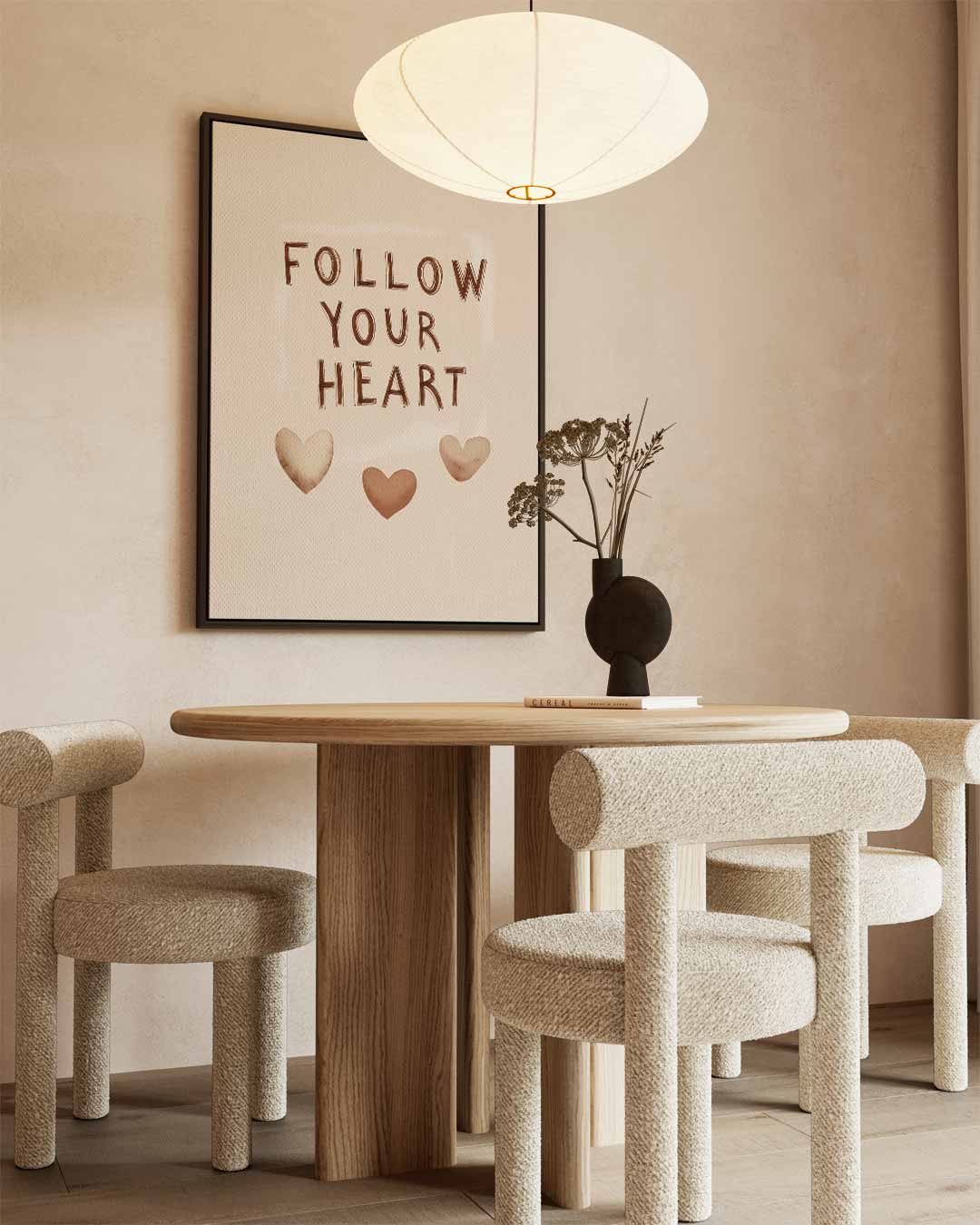 Volg je Hart Poster Kunstwerk-canvas-dibond-plexiglas-wanddecoratie-WallArtistic