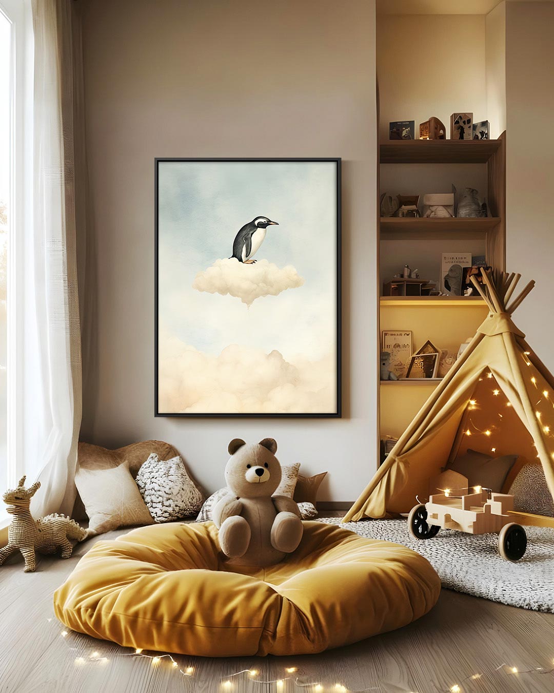 Dromerige pinguïn Kunstwerk