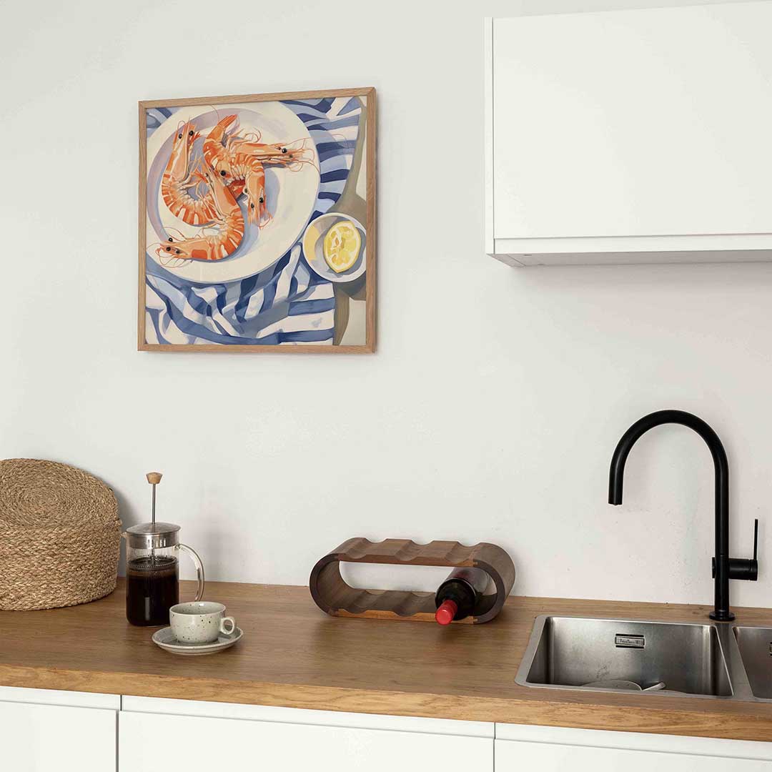 Garnalen op bord Poster