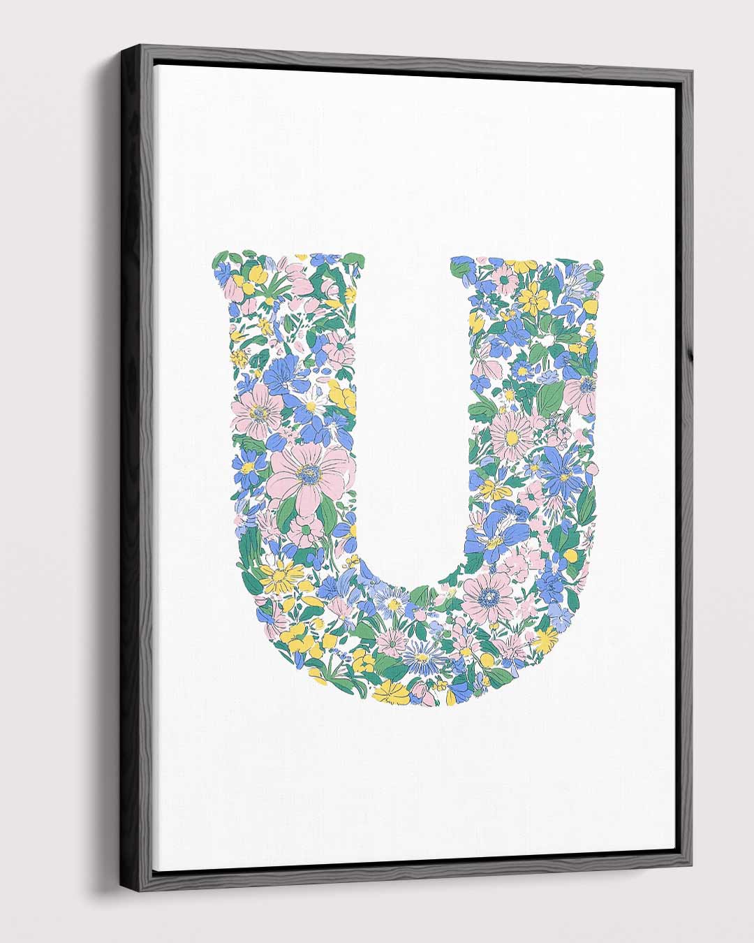 Bloemenletter U Kunstwerk-canvas-dibond-plexiglas-wanddecoratie-WallArtistic