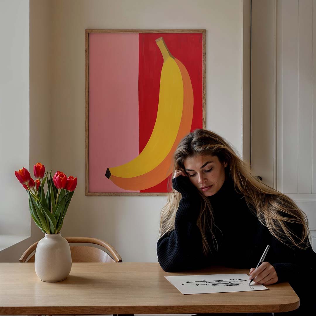 Vrolijke Banaan Poster-WallArtistic