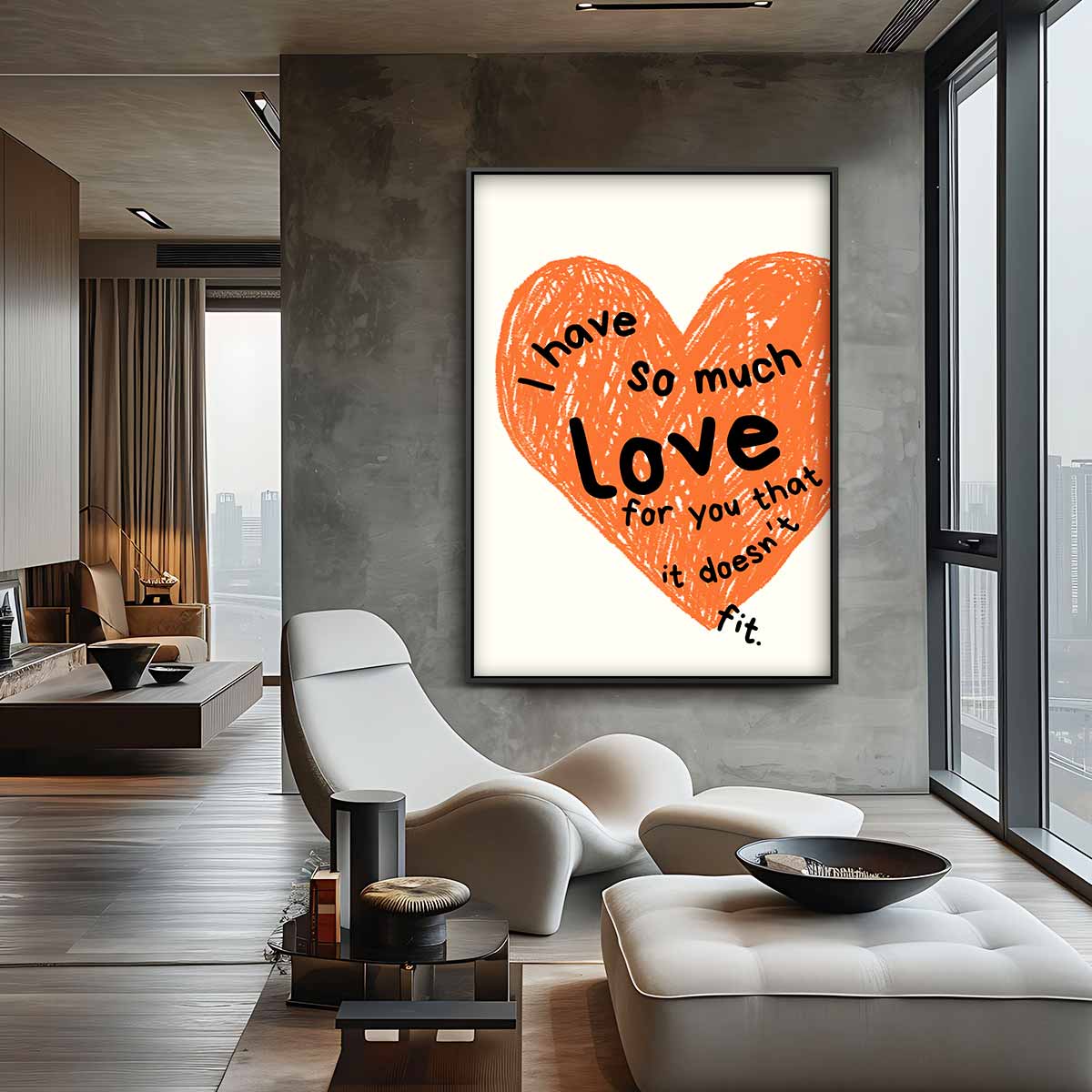 Liefde in Overvloed Hartkunst Kunstwerk-canvas-dibond-plexiglas-wanddecoratie-WallArtistic