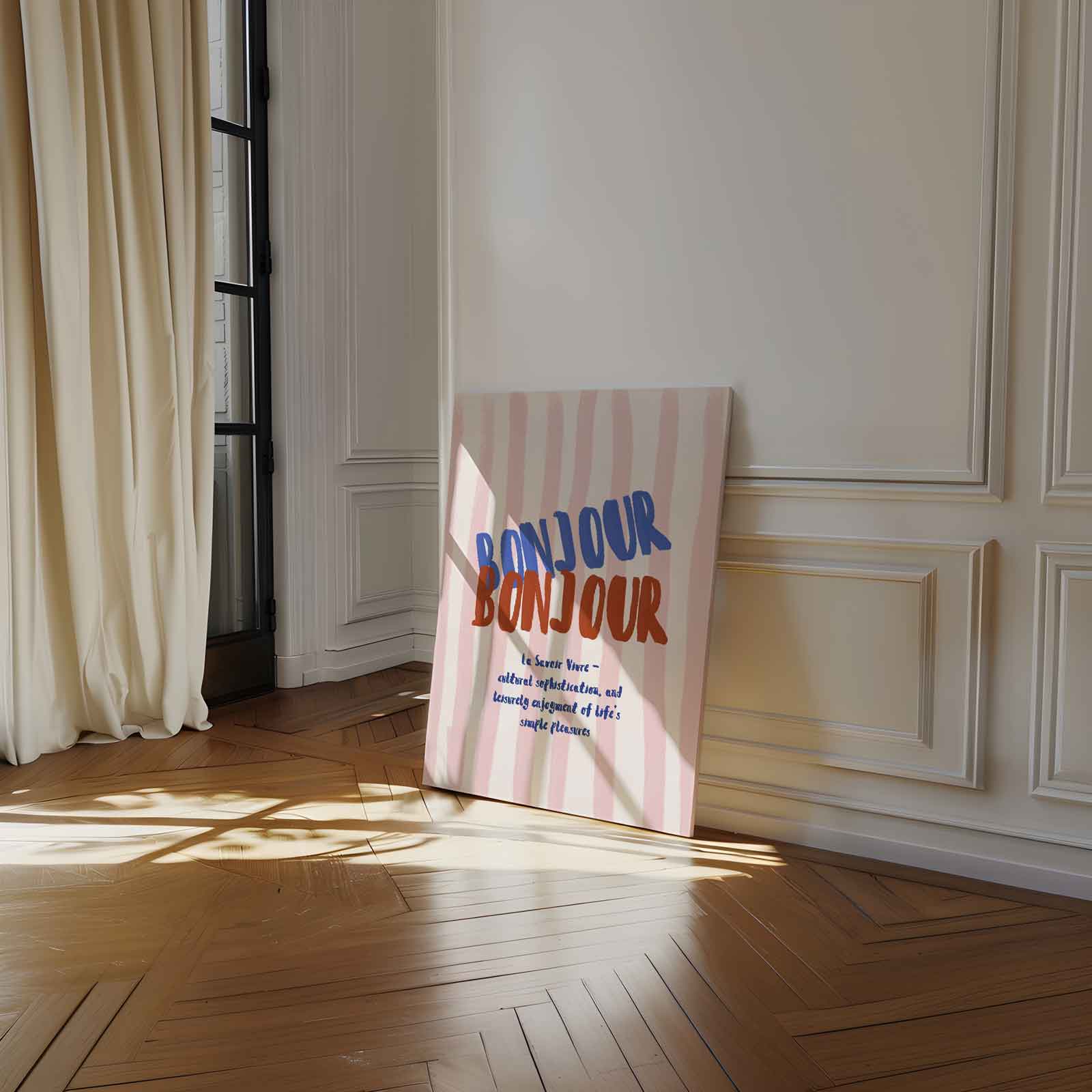 Bonjour Bonheur Kunstwerk-canvas-dibond-plexiglas-wanddecoratie-WallArtistic