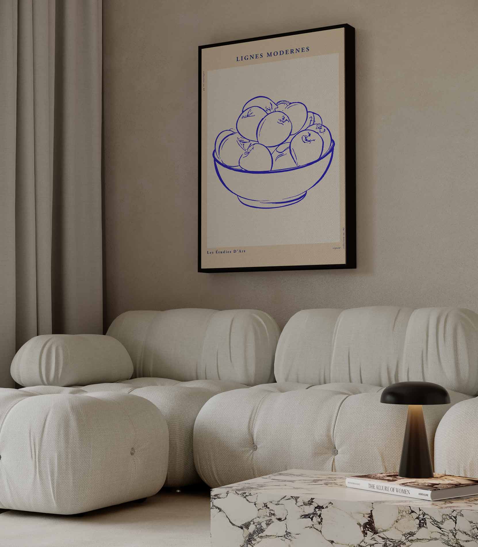 Moderne Lijnen: Stilleven met Appels Kunstwerk-canvas-dibond-plexiglas-wanddecoratie-WallArtistic