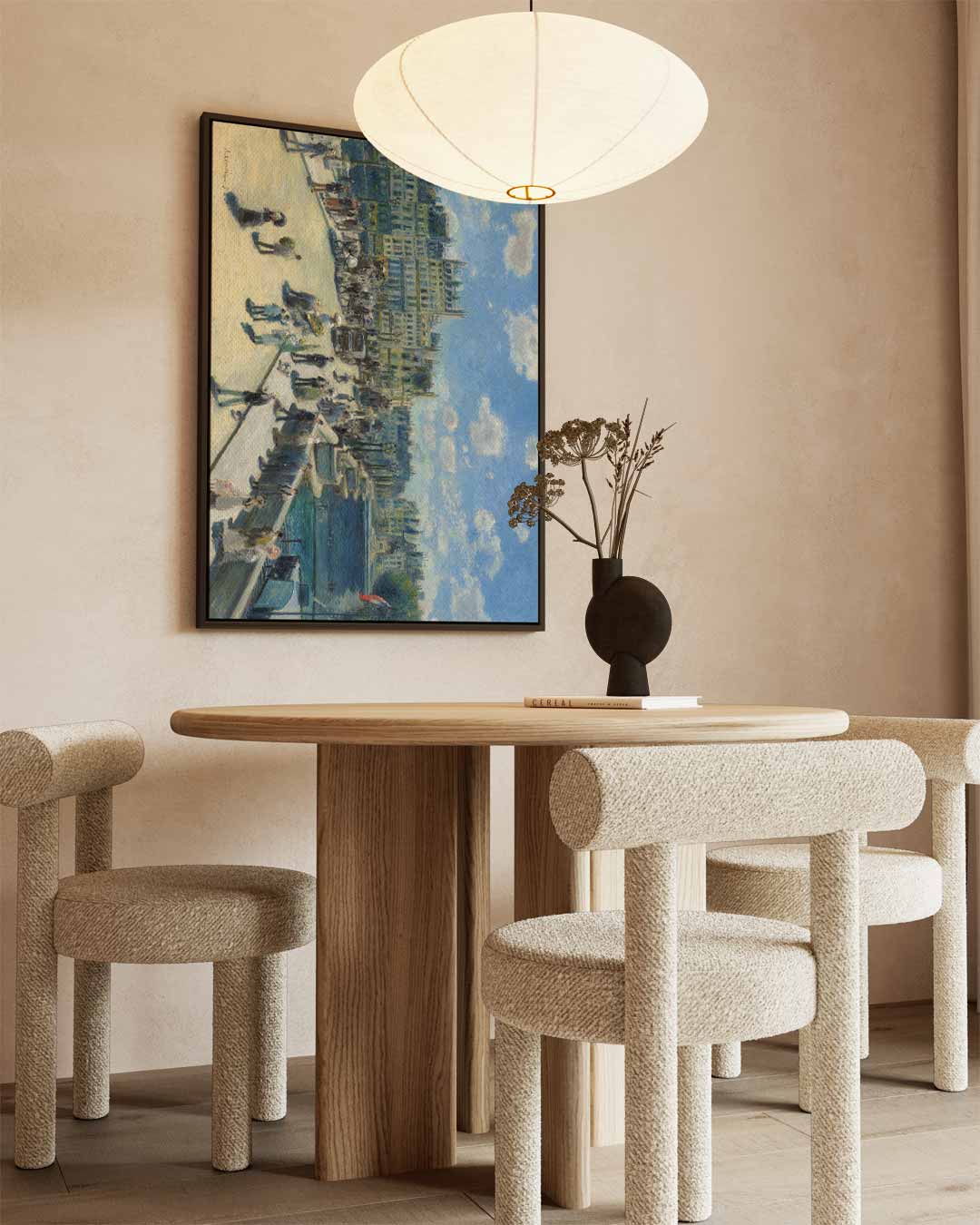 Impressionistische Stadsscène met Blauwe Hemel Kunstwerk-canvas-dibond-plexiglas-wanddecoratie-WallArtistic