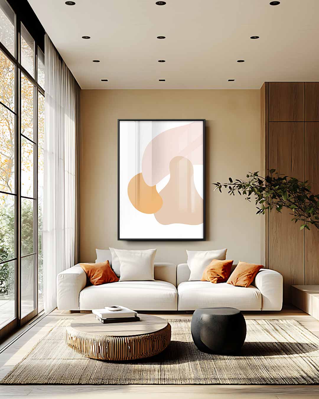 Zachte Vormen Abstract Kunstwerk-canvas-dibond-plexiglas-wanddecoratie-WallArtistic