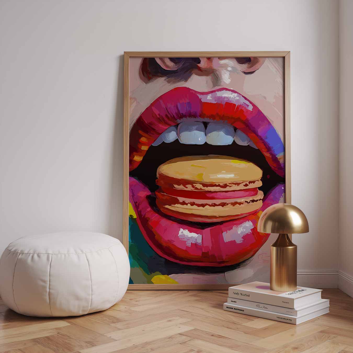 Kleurrijke Lippen Met Macaron Poster