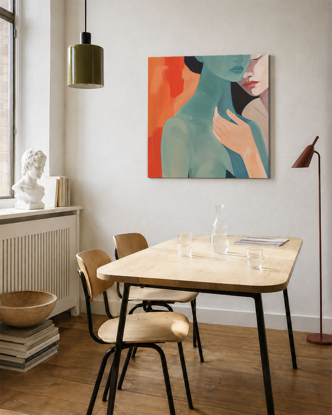 Intieme kleurencompositie Kunstwerk