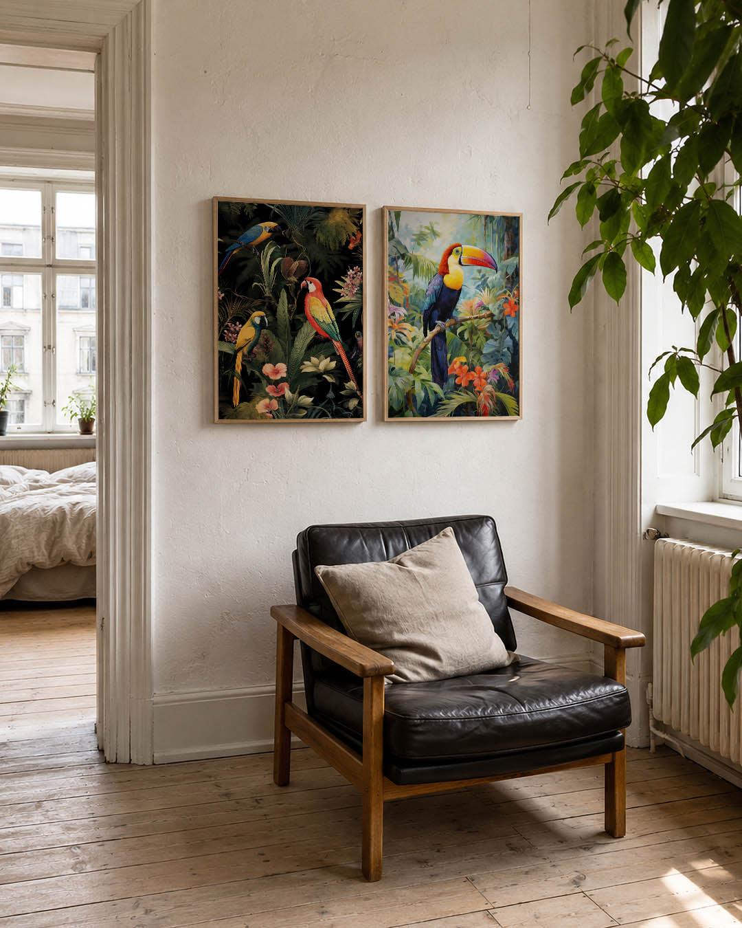 Vogels en bladeren Posterset
