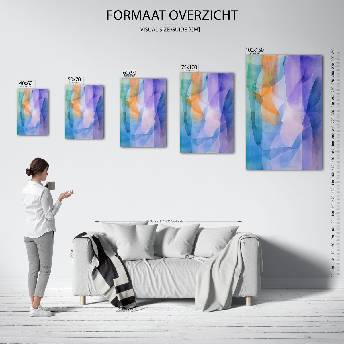 Vloeiende kleuren harmonie Kunstwerk