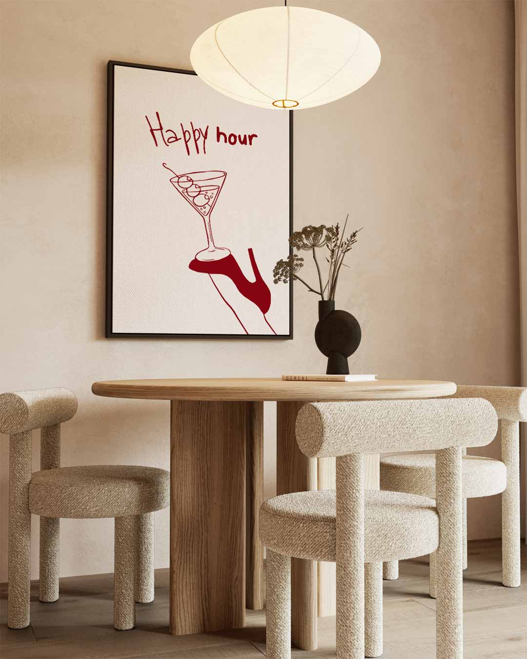 Happy Hour Illustratie Kunstwerk-canvas-dibond-plexiglas-wanddecoratie-WallArtistic