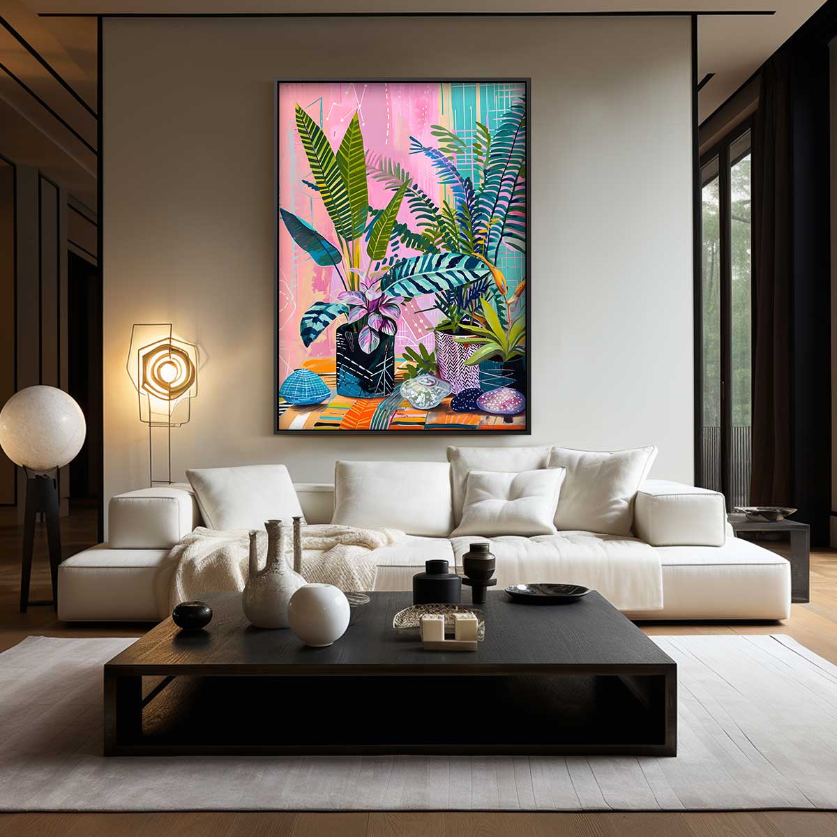 Tropische Planten in Kleurexplosie Kunstwerk-canvas-dibond-plexiglas-wanddecoratie-WallArtistic