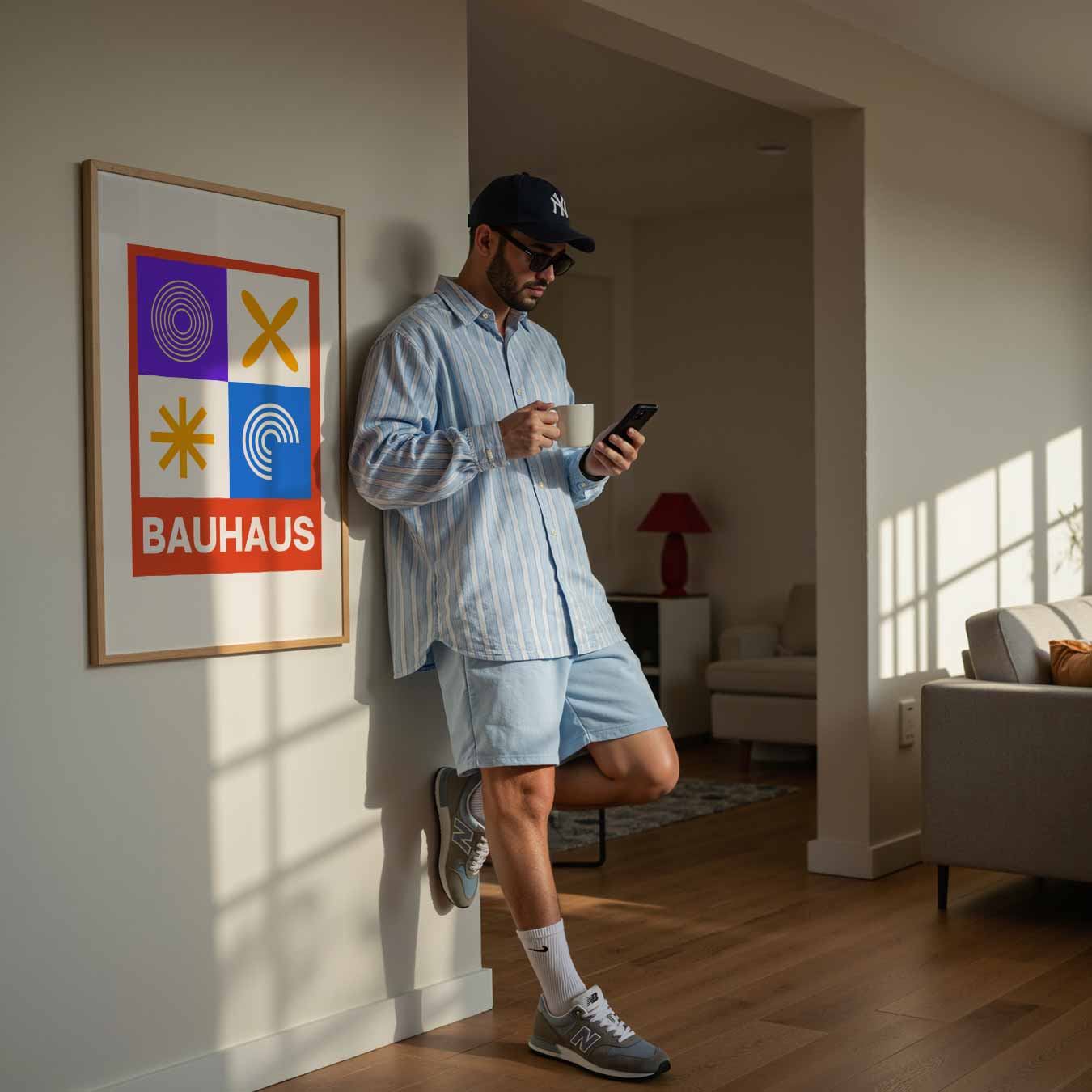 Bauhaus Abstract Vierkant Poster-WallArtistic