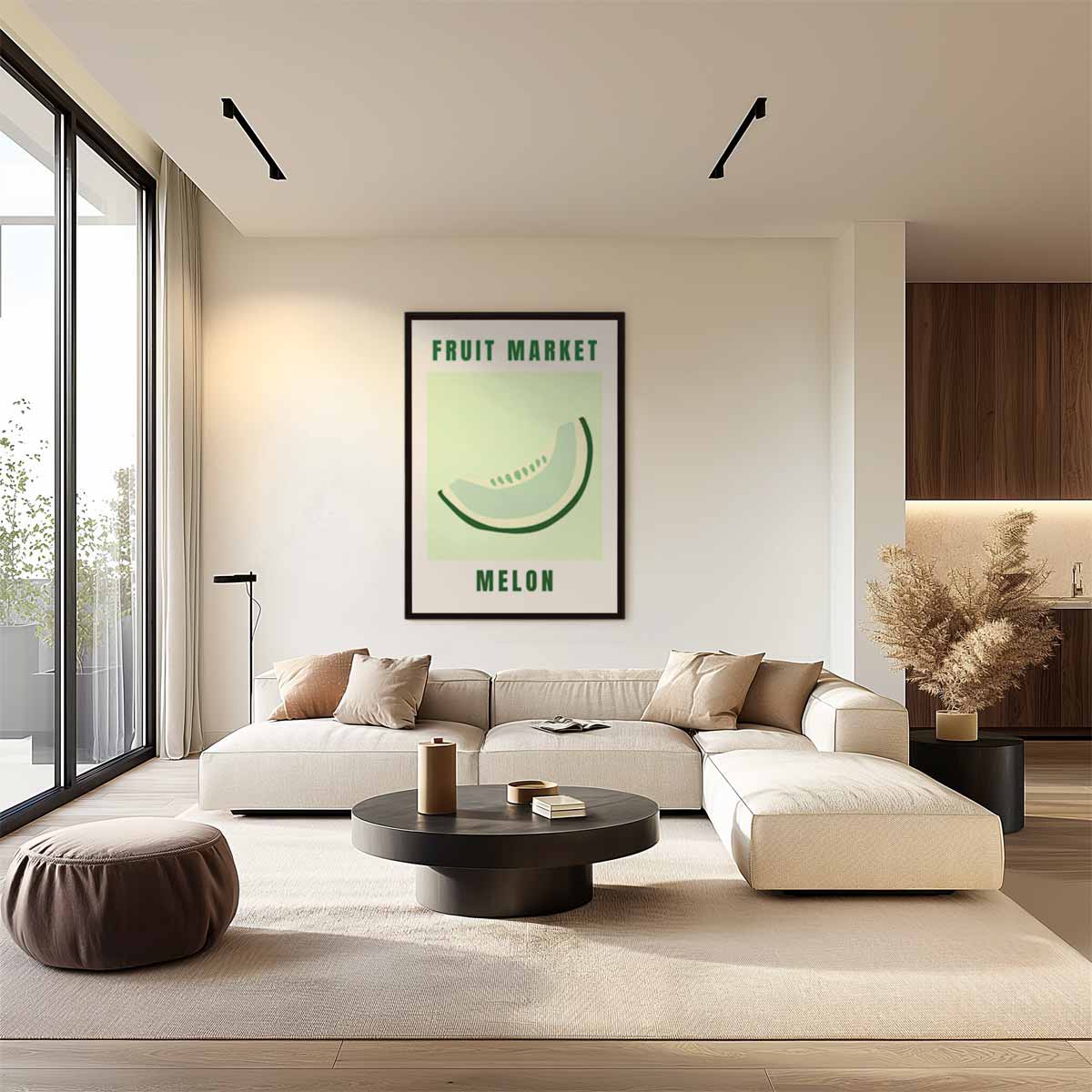 Fruitige Meloen Poster Kunstwerk-canvas-dibond-plexiglas-wanddecoratie-WallArtistic