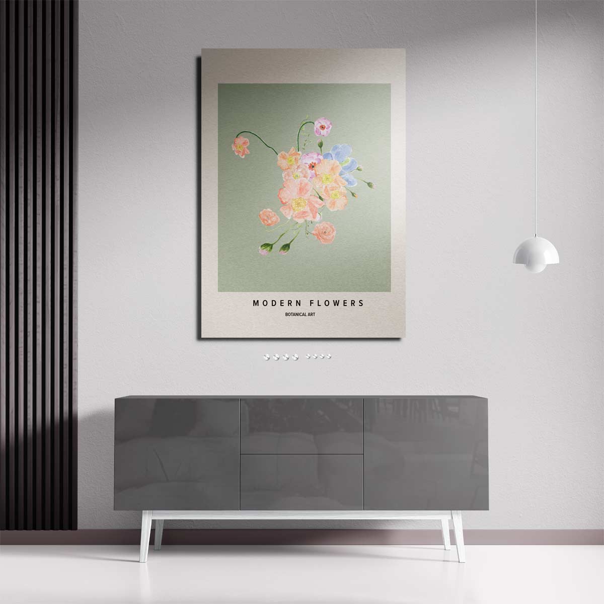 Bloeiende Moderne Botanicals Kunstwerk-canvas-dibond-plexiglas-wanddecoratie-WallArtistic